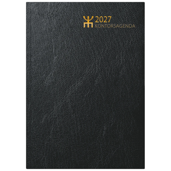 Fickkalender Kontorsagenda | A5, läderimitation, svart