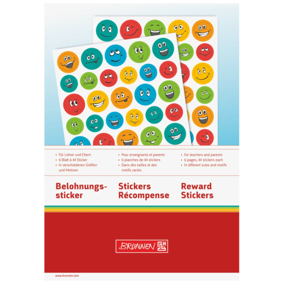 Klistermärkesblock Belöning “Smile” | A5, mångfärgad, 6 blad