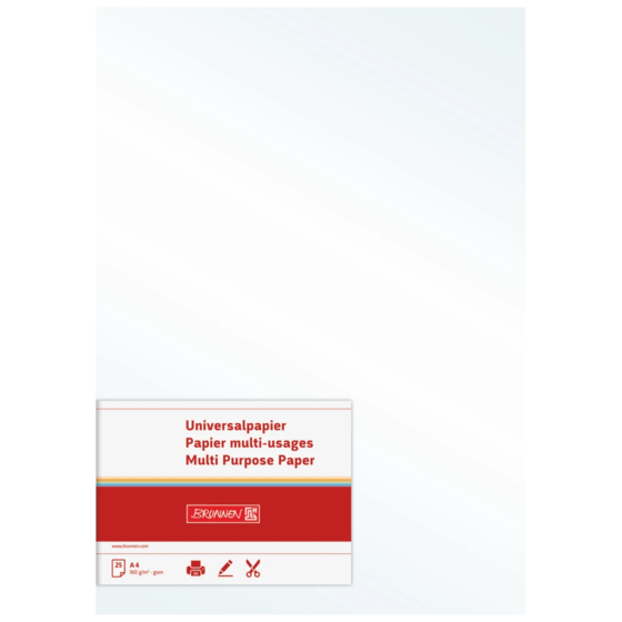 Multifunktionellt papper Universellt papper | A4, 160 g/m², pärlvit, 25 blad