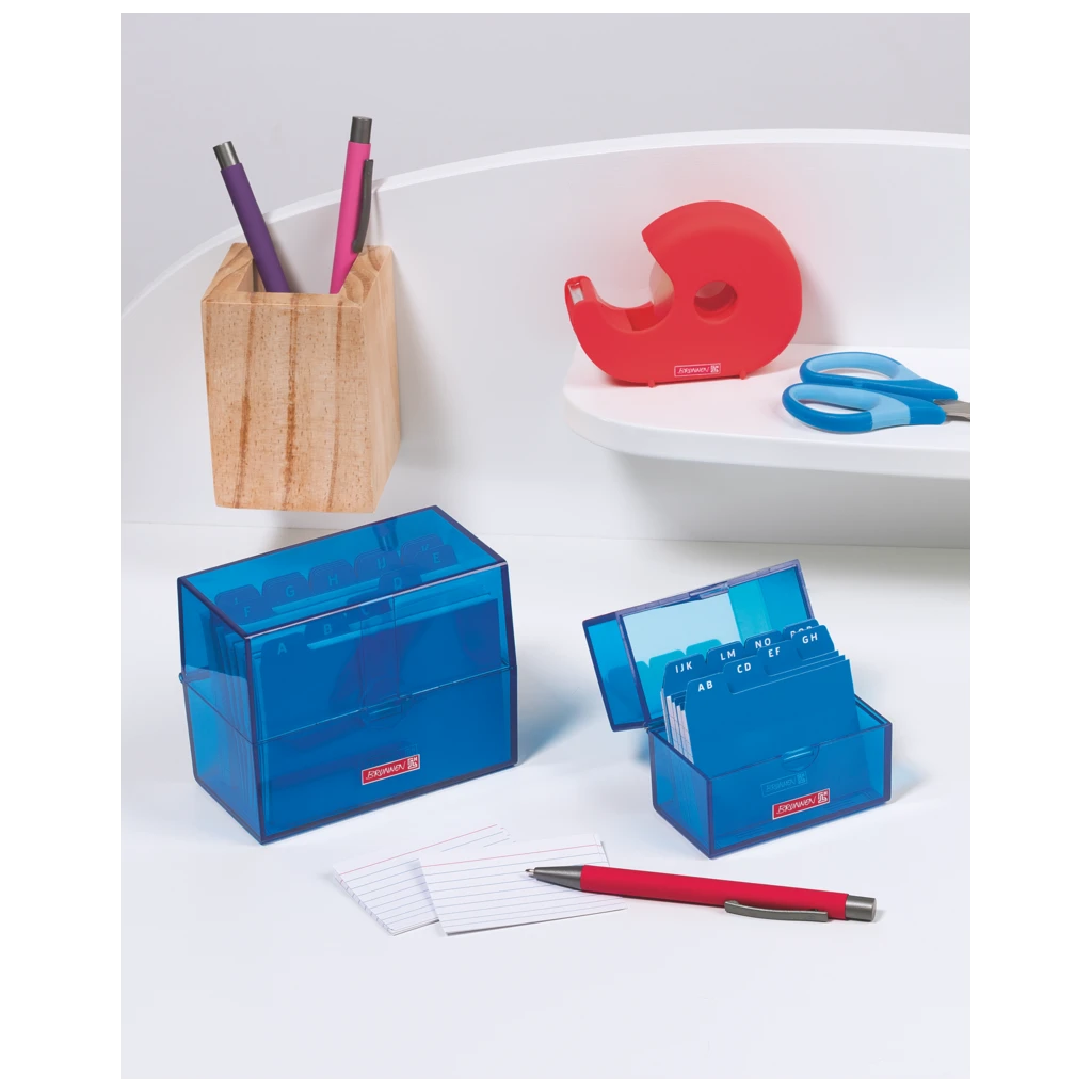 Box för indexkort Colour Code fylld | 120×95×65 mm, A7, azur