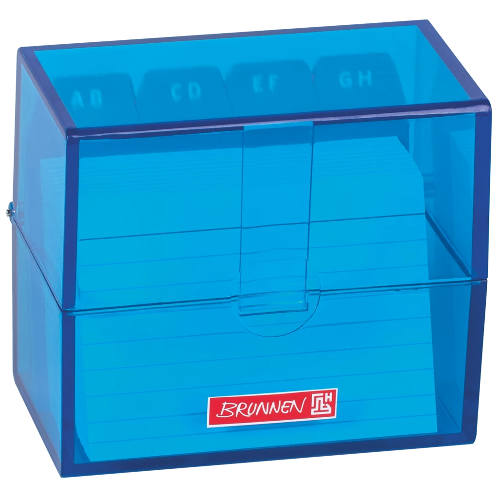 Box för indexkort Colour Code fylld | 85×75×48 mm, A8, azur