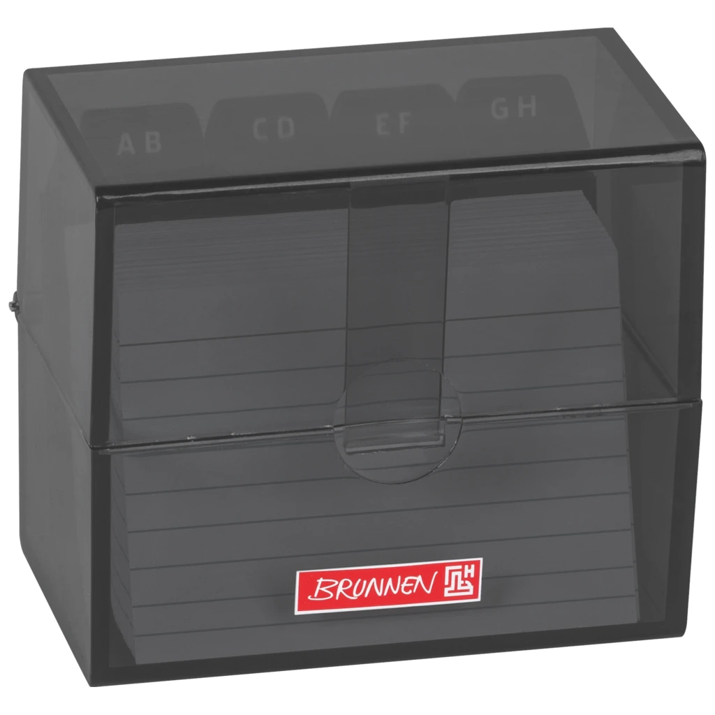 Box för indexkort Colour Code fylld | 85×75×48 mm, A8, onyx