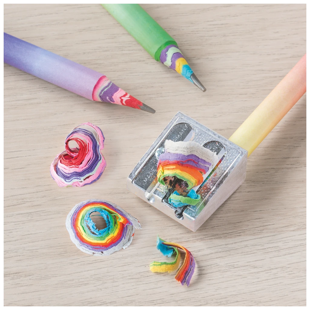 Blyertspenna “Rainbow Paper” | HB, runt, sorterat