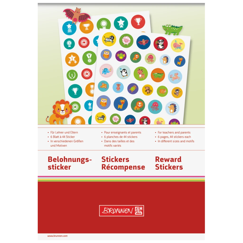 Klistermärkesblock Belöning “Mixed” | A5, mångfärgad, 6 blad