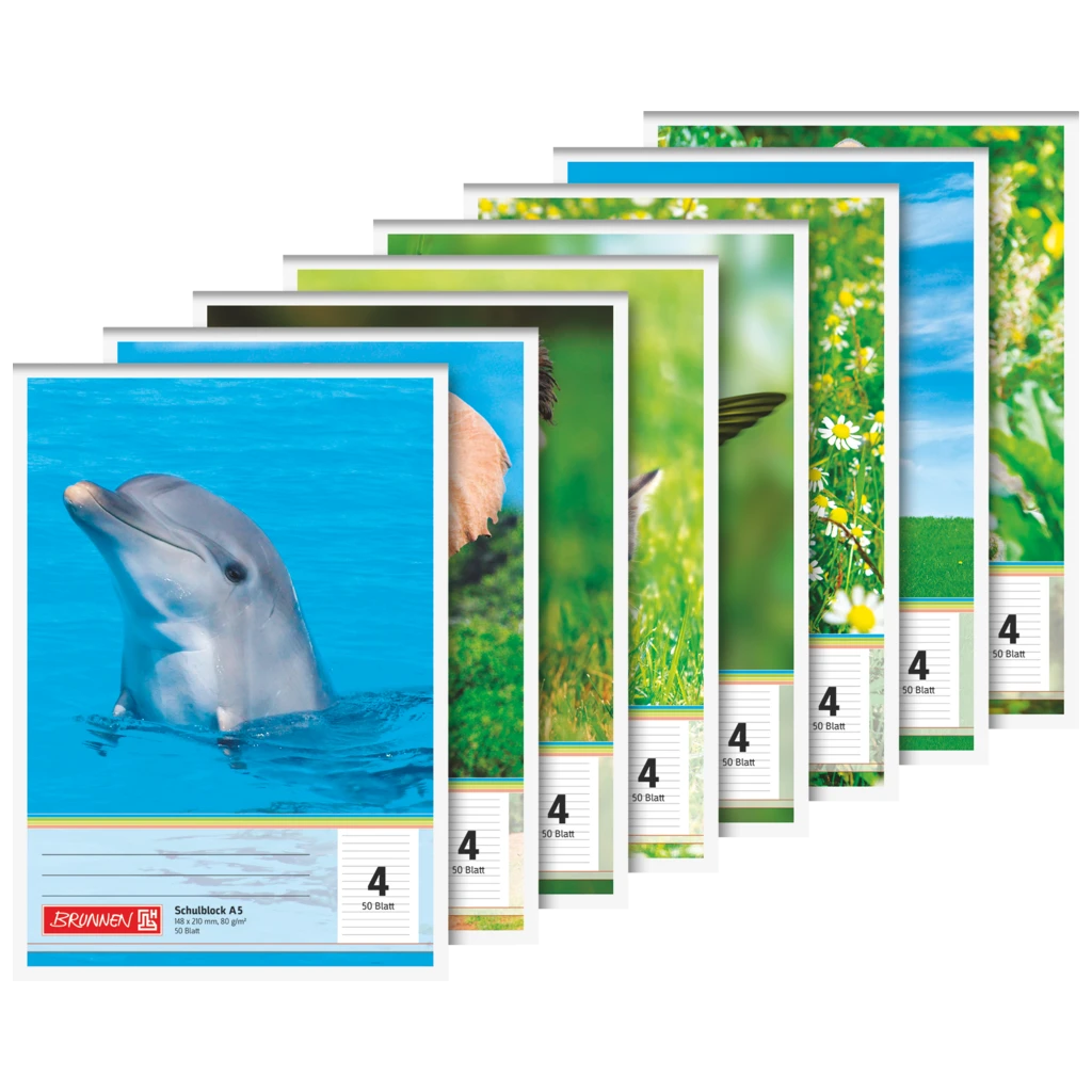 Skolblock perforerad | A5, linjal 4, 50 blad, sorterat
