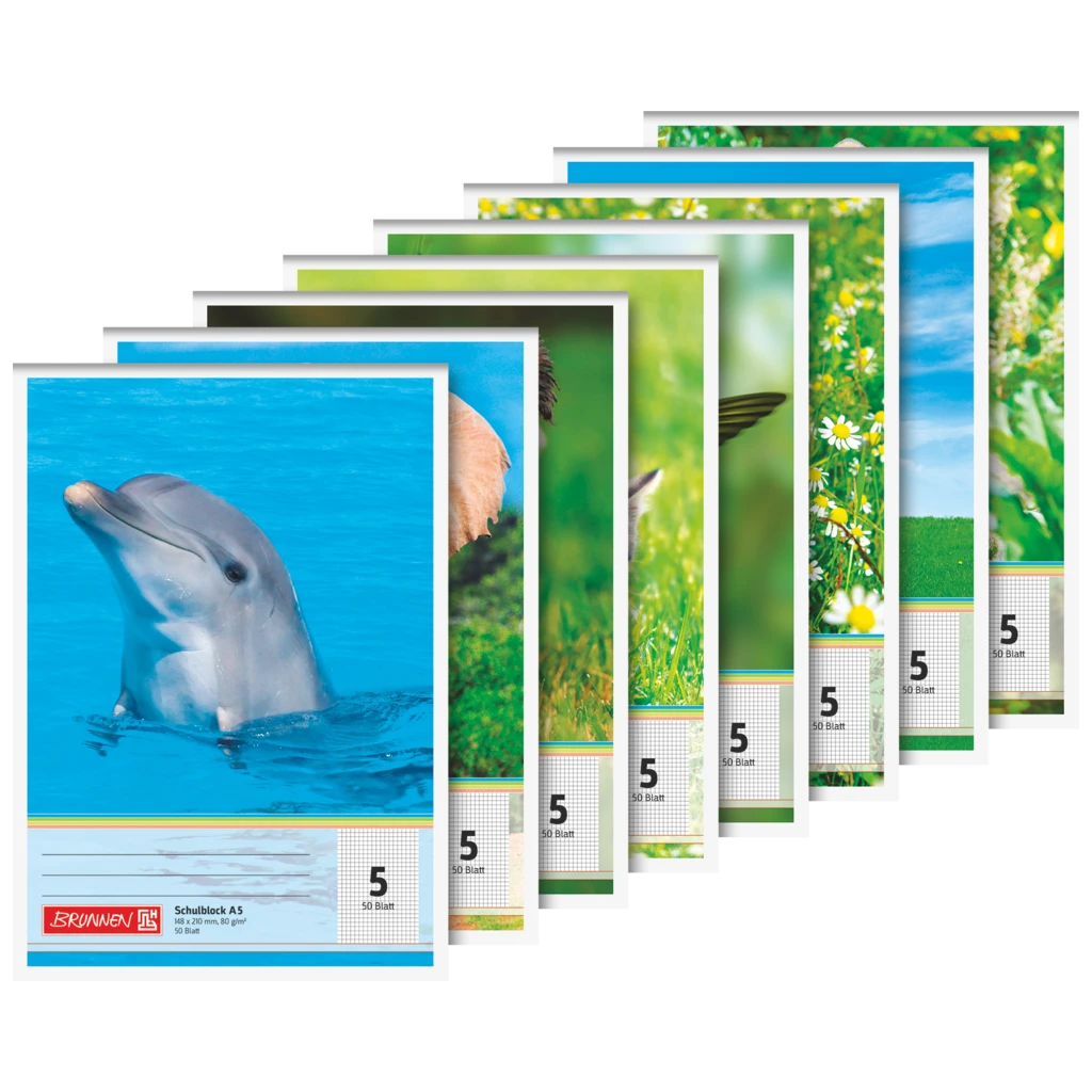 Skolblock perforerad | A5, linjal 5, 50 blad, sorterat