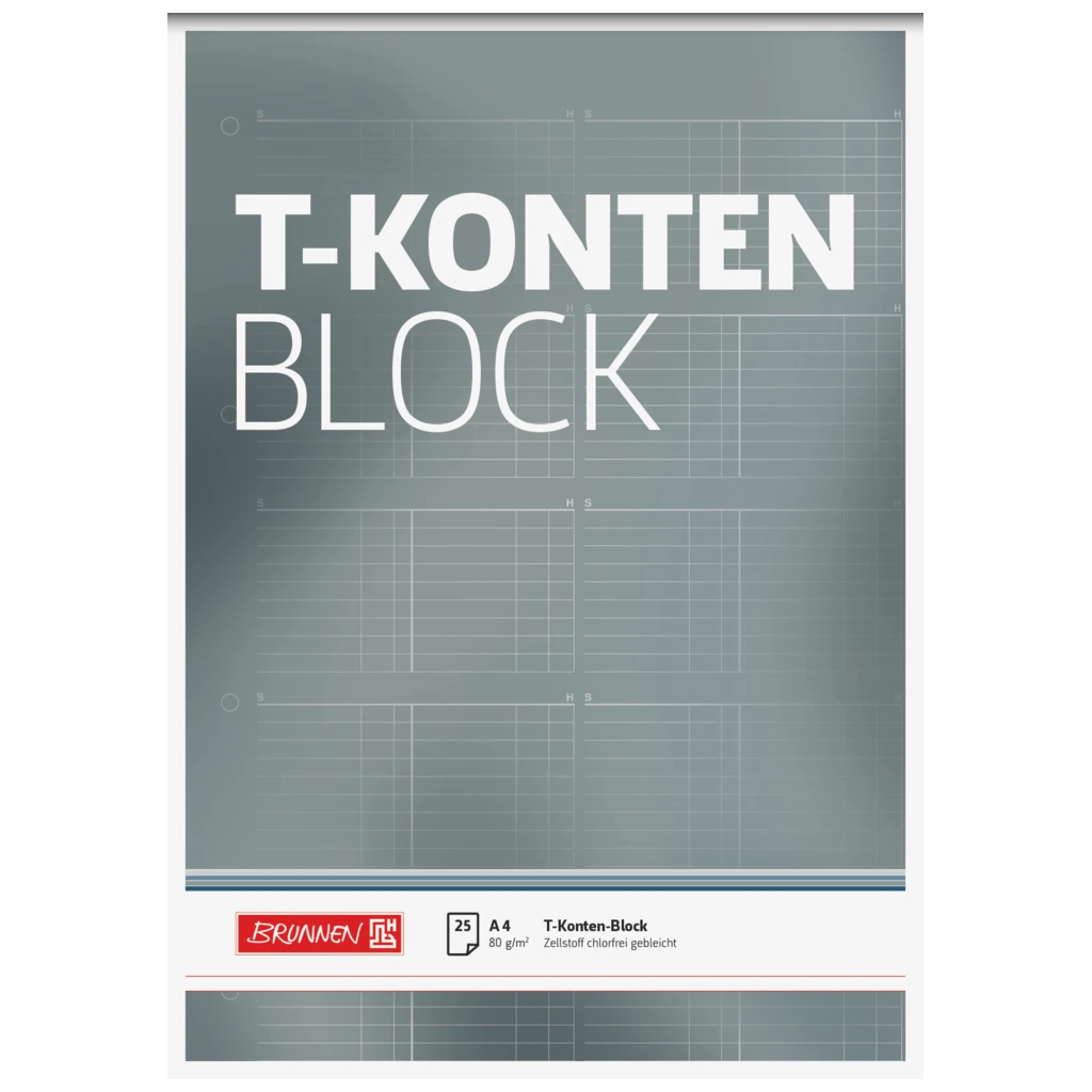 Blockering av T-konto perforerad | A4, 25 blad, grå