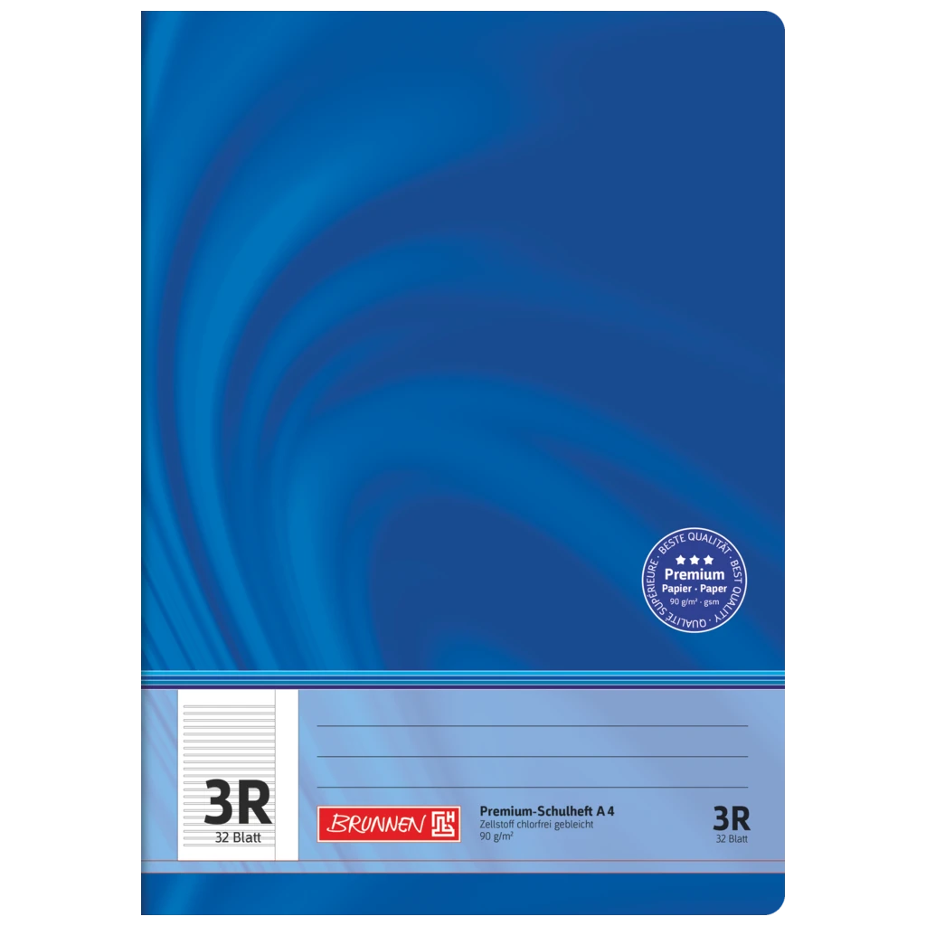 Övningsbok Premium Vivendi | A4, linjal 3R, 32 blad / 64 sidor, blå
