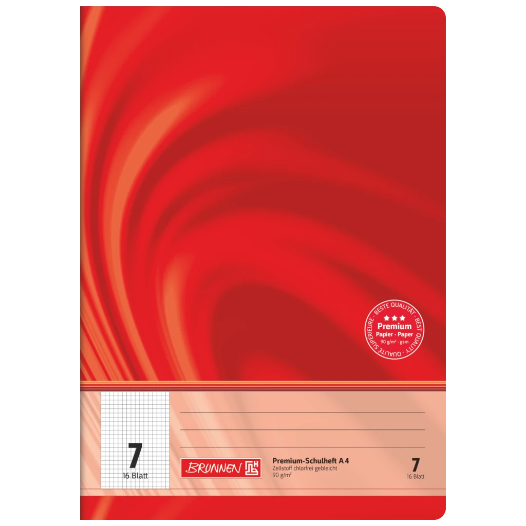 Övningsbok Premium Vivendi | A4, linjal 7, 16 blad / 32 sidor, röd