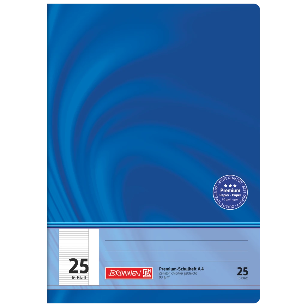 Övningsbok Premium Vivendi | A4, linjal 25, 16 blad / 32 sidor, blå