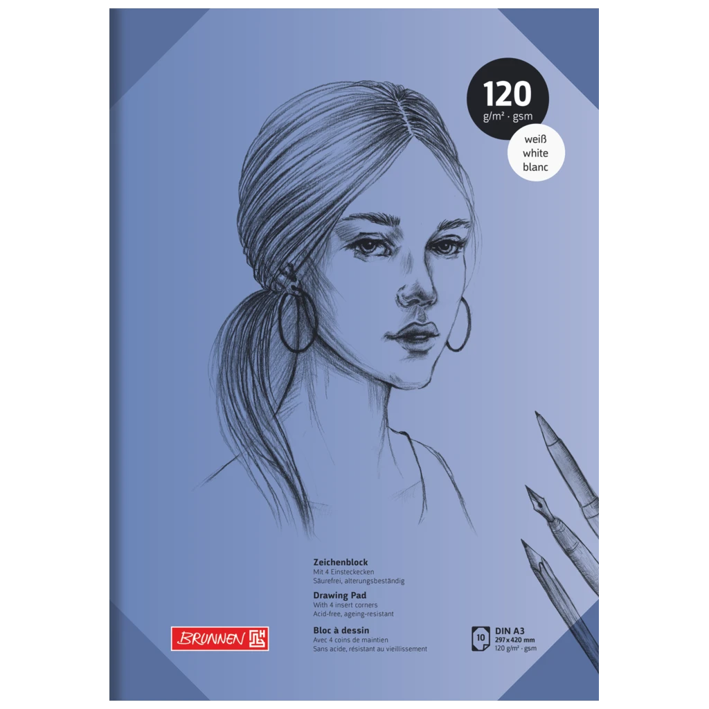 Skissblock | A3, 10 blad, blå
