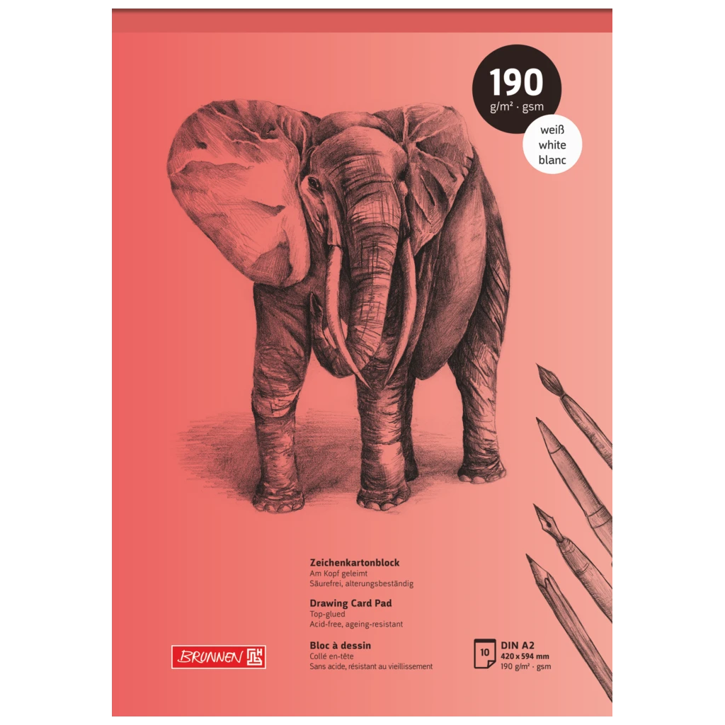 Ritning av kartongblock | A2, 10 blad, röd