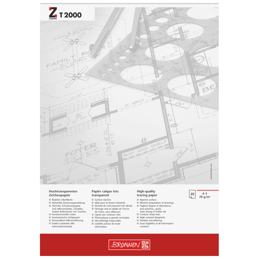 Designblock | A3, 25 blad, vit