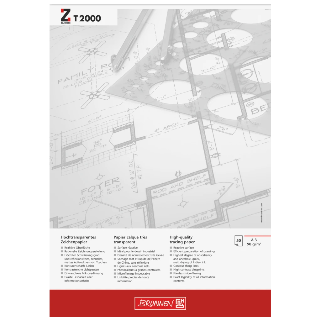 Designblock | A3, 50 blad, vit