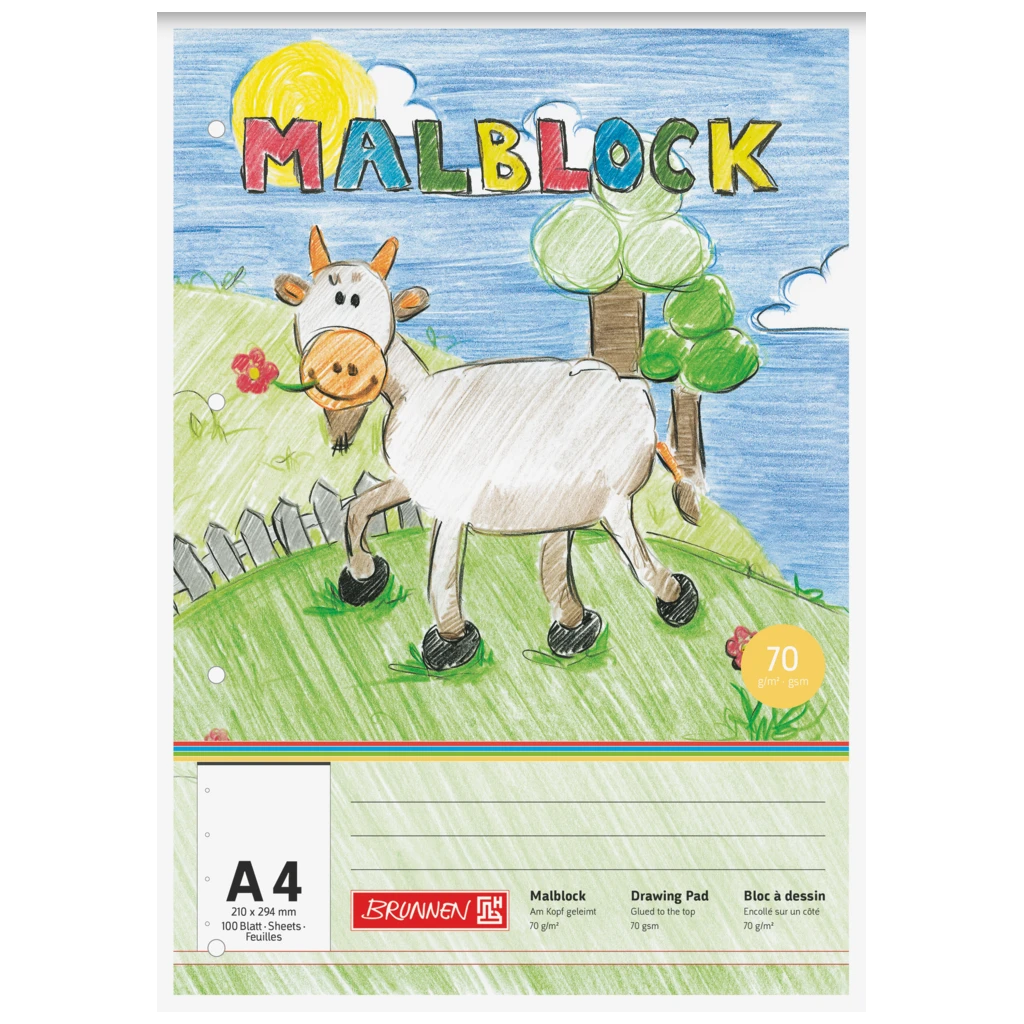 Målarblock perforerad | A4, 100 blad, mångfärgad