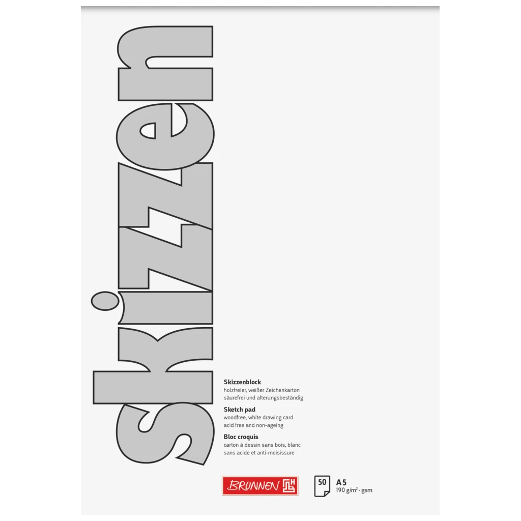 Skissblock | A5, 50 blad, vit