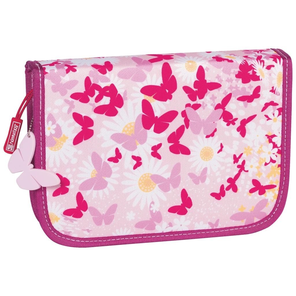 Pennskrin “Fjärilar” | 2 flikar, pink/rosa