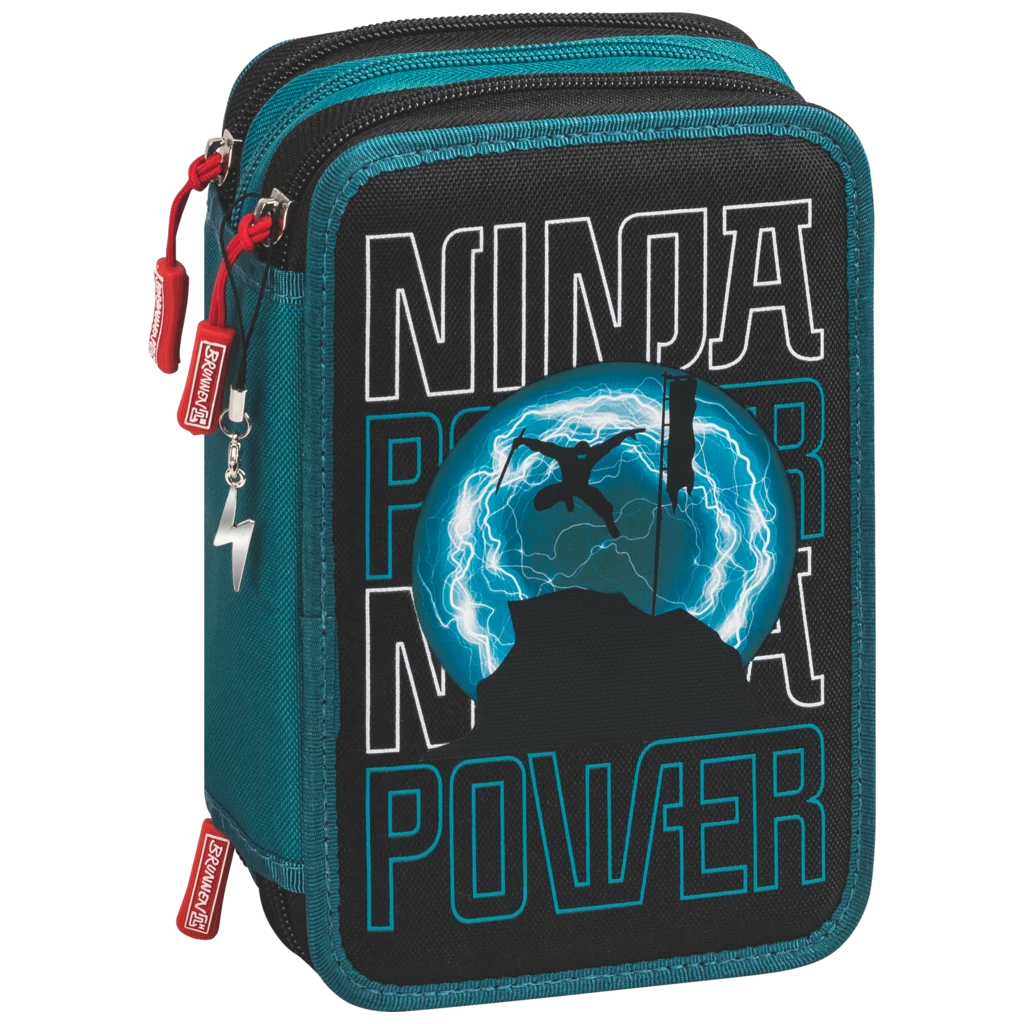 Pennskrin Ninja Power | 3 dragkedjor, petrol/svart
