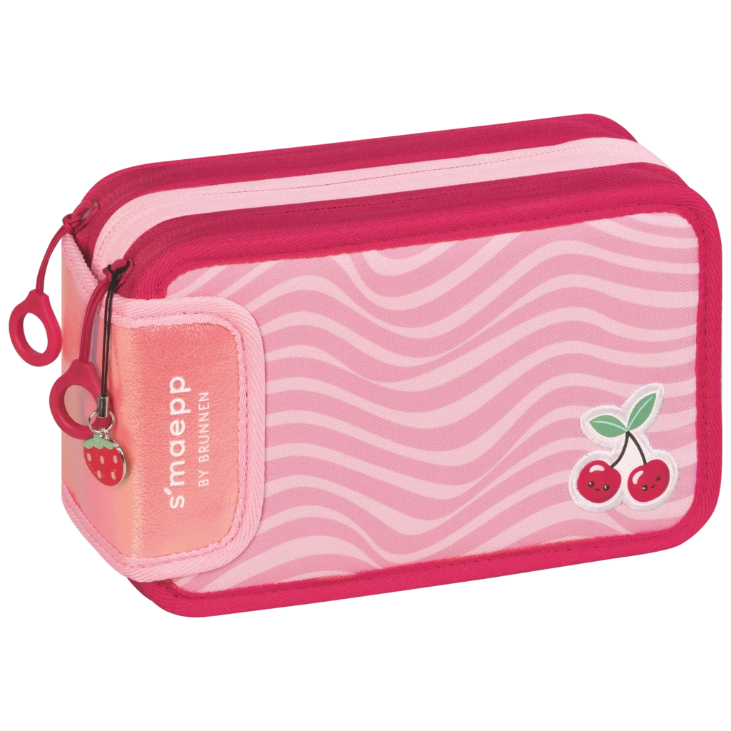 Pennskrin s'maepp Fruity Love | 3 dragkedjor, rosa/röd