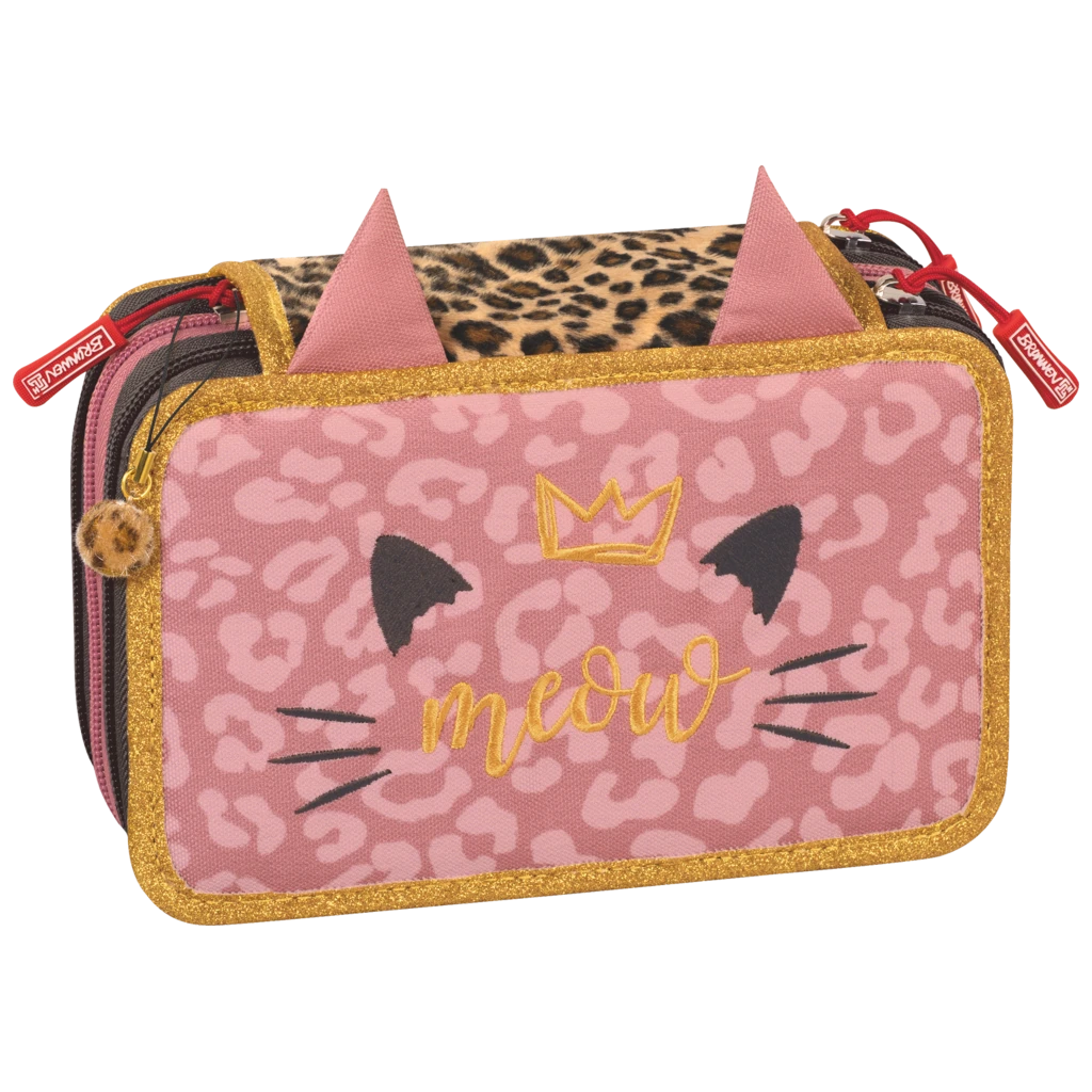 Pennskrin Sweet Wild Cat | 3 dragkedjor, rosa