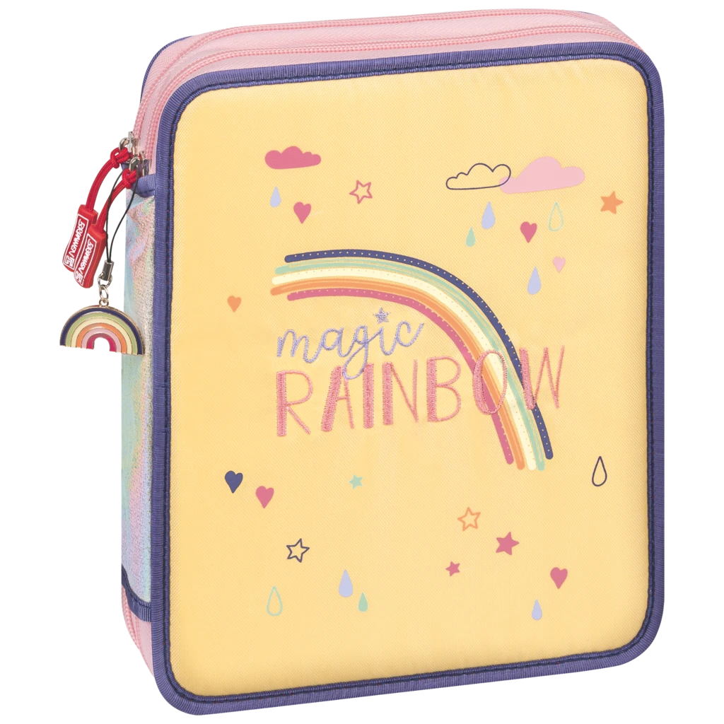 Pennskrin XXL Magic Rainbow | 2 dragkedjor, gul
