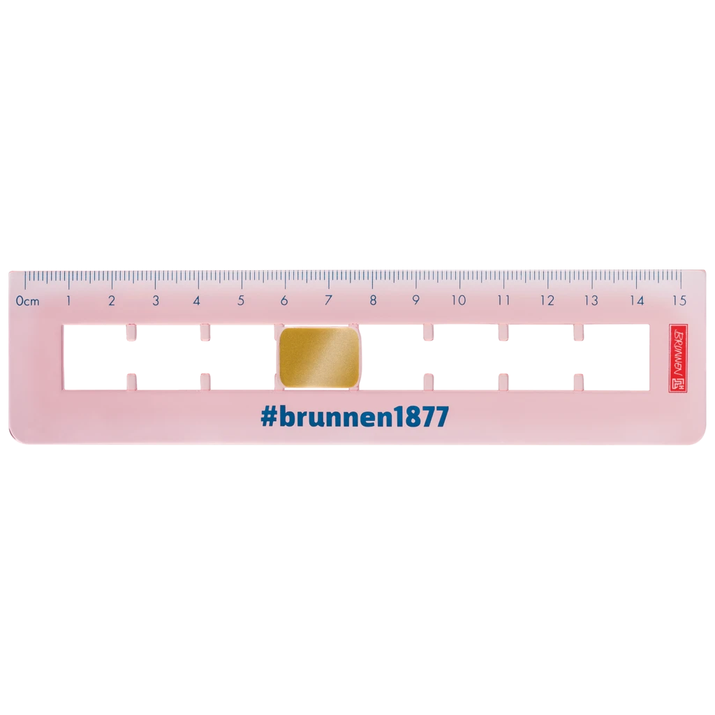 Linjal “Flip” #Harmony | 15 cm, rosa/guld