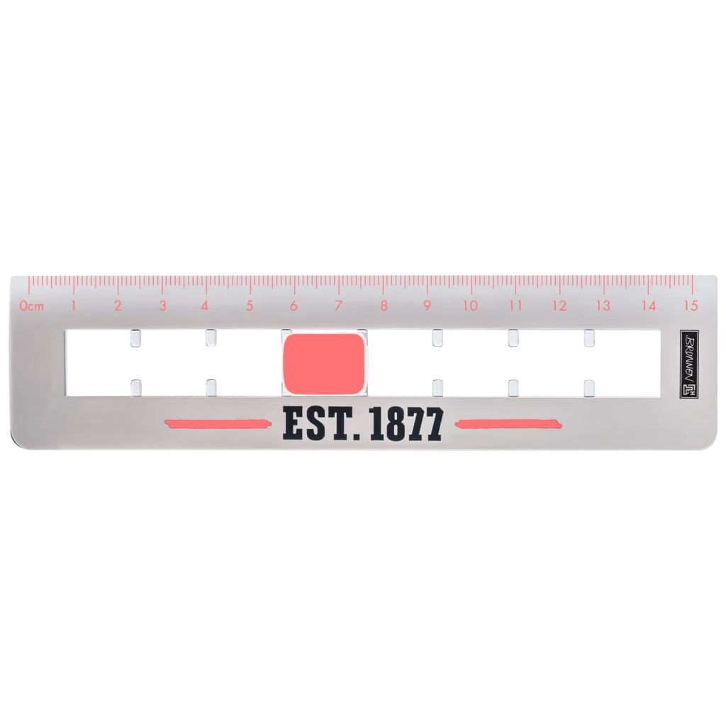 Linjal “Flip” Neon | 15 cm, neonorange/grå