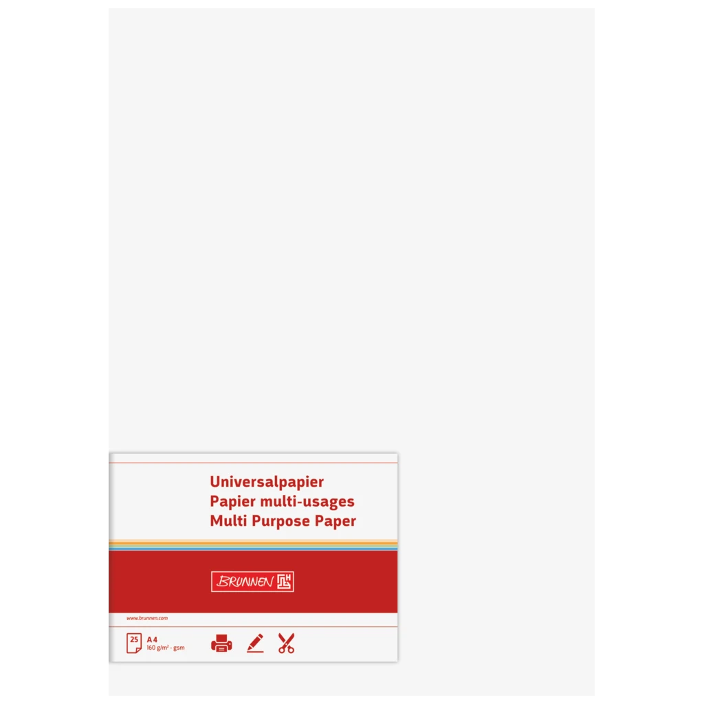 Multifunktionellt papper Universellt papper | A4, 160 g/m², vit, 25 blad