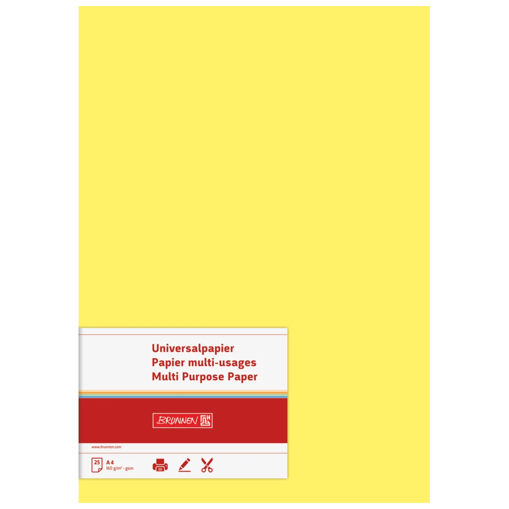 Multifunktionellt papper Universellt papper | A4, 160 g/m², gul, 25 blad
