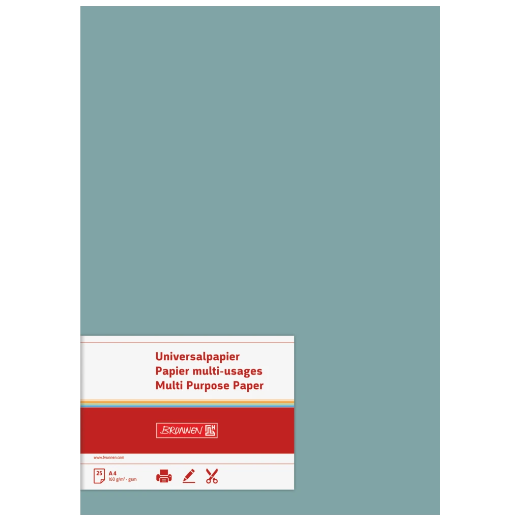 Multifunktionellt papper Universellt papper | A4, 160 g/m², petrol, 25 blad