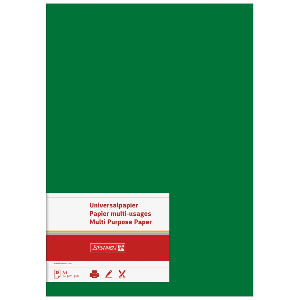 Multifunktionellt papper Universellt papper | A4, 160 g/m², mörkgrön, 25 blad