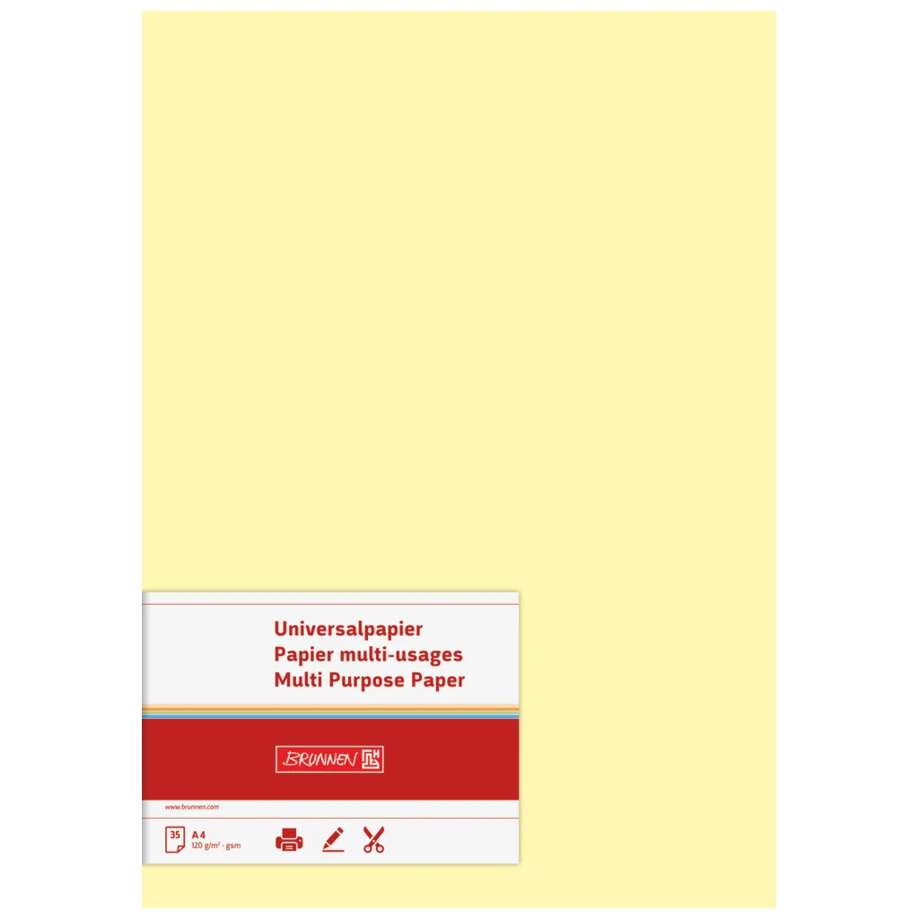 Multifunktionellt papper Universellt papper | A4, 120 g/m², ljusgul, 35 blad