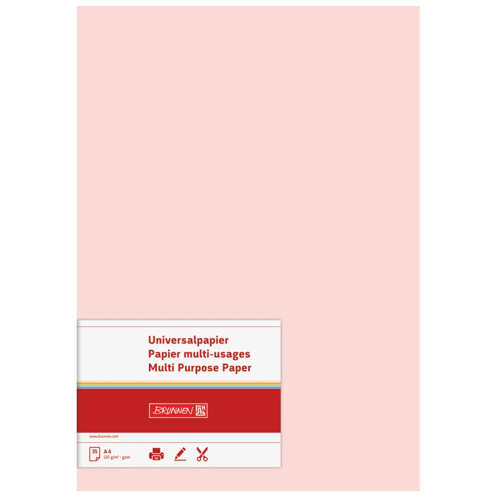 Multifunktionellt papper Universellt papper | A4, 120 g/m², rosenat, 35 blad