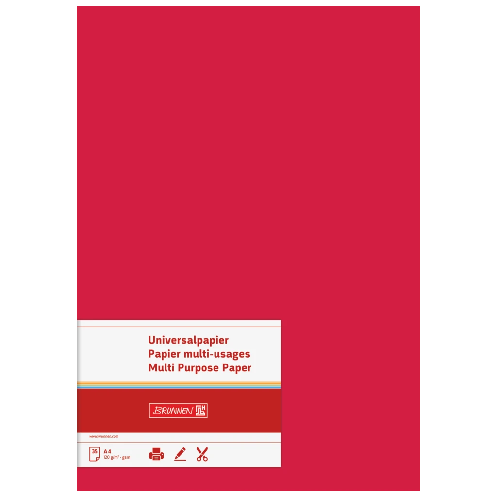 Multifunktionellt papper Universellt papper | A4, 120 g/m², medelröd, 35 blad