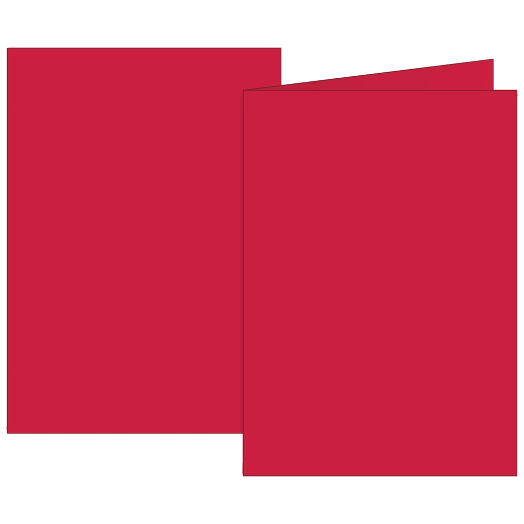 Vikbara kort Universellt papper | B6, 200 g/m², medelröd, 10 styck