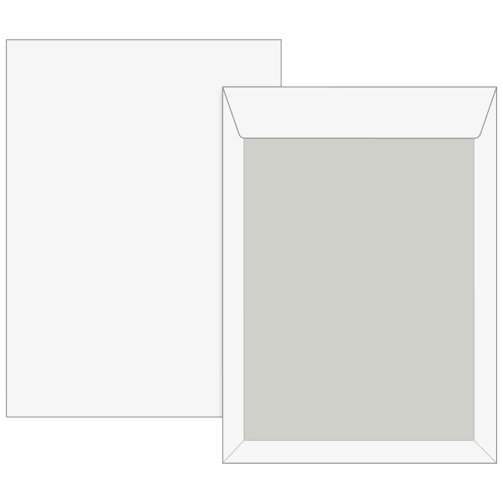 Kuvert med baksida av papp | 176×250 mm, B5, 120 g/m², vit, 5 styck