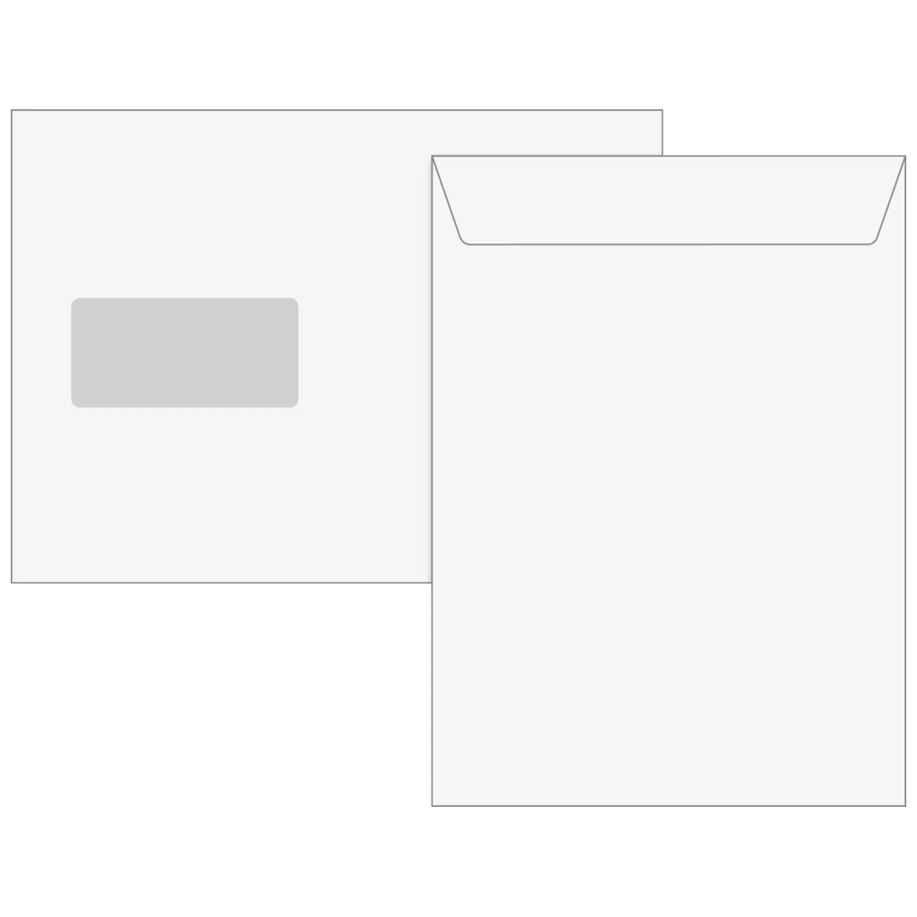 Kuvert med fönster | 162×229 mm, C5, 90 g/m², vit, 5 styck