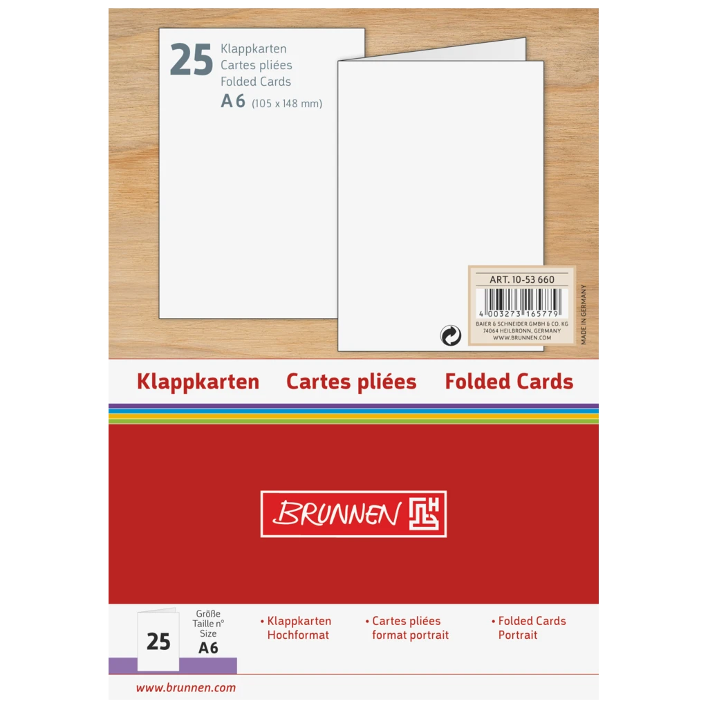 Brev- och hobbykort | A6, 105×148 mm, 250 g/m², vit, 25 styck