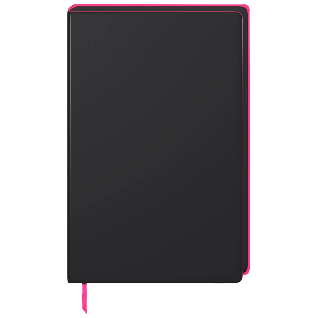 Anteckningsbok Premium “Neon” | A5, dottad, neonrosa/svart