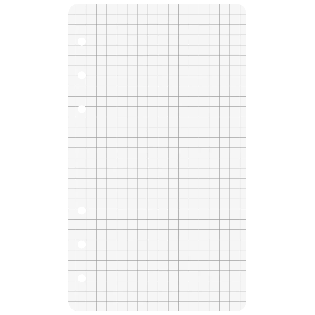 Inlagor till ringpärmar | A6, 5 mm rutat, vit, 50 blad