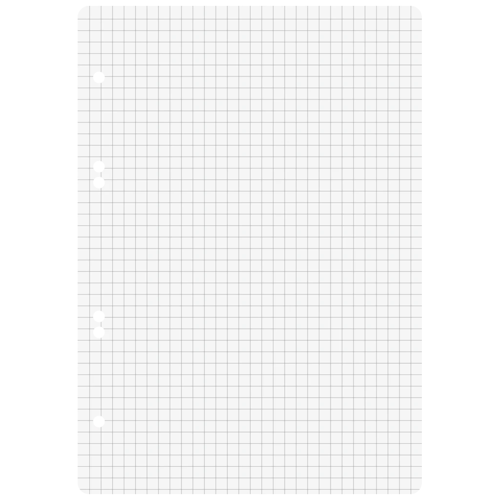 Inlagor till ringpärmar | A5, 5 mm rutat, vit, 50 blad