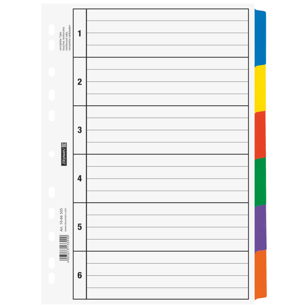 Register | A4, 6 blad, vit