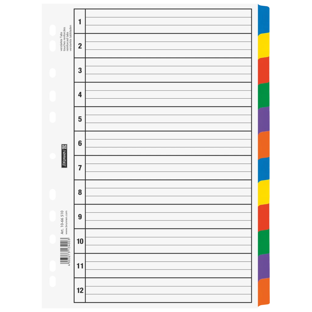 Register | A4, 12 blad, vit