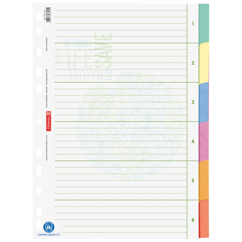 Register Recycling | A4, 6 blad