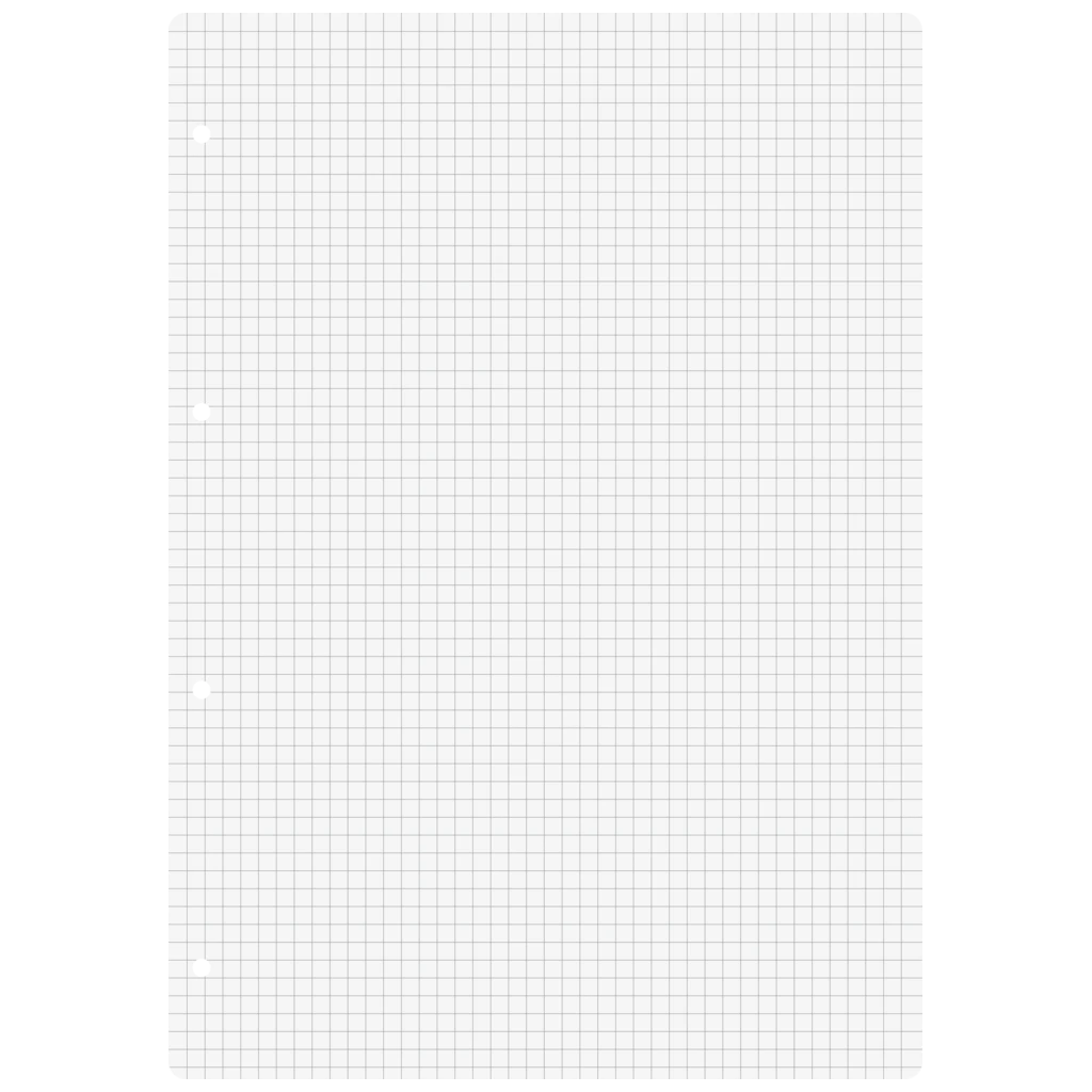 Inlagor till ringpärmar | A4, 5 mm rutat, vit, 50 blad