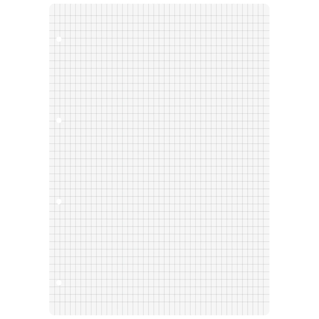 Inlagor till ringpärmar | A4, 5×7 mm uppruggad, vit, 50 blad