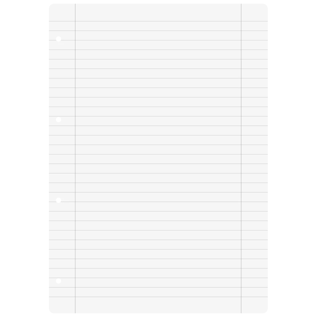 Inlagor till ringpärmar | A4, linjerat med marginallinje inuti och utanför, vit, 50 blad