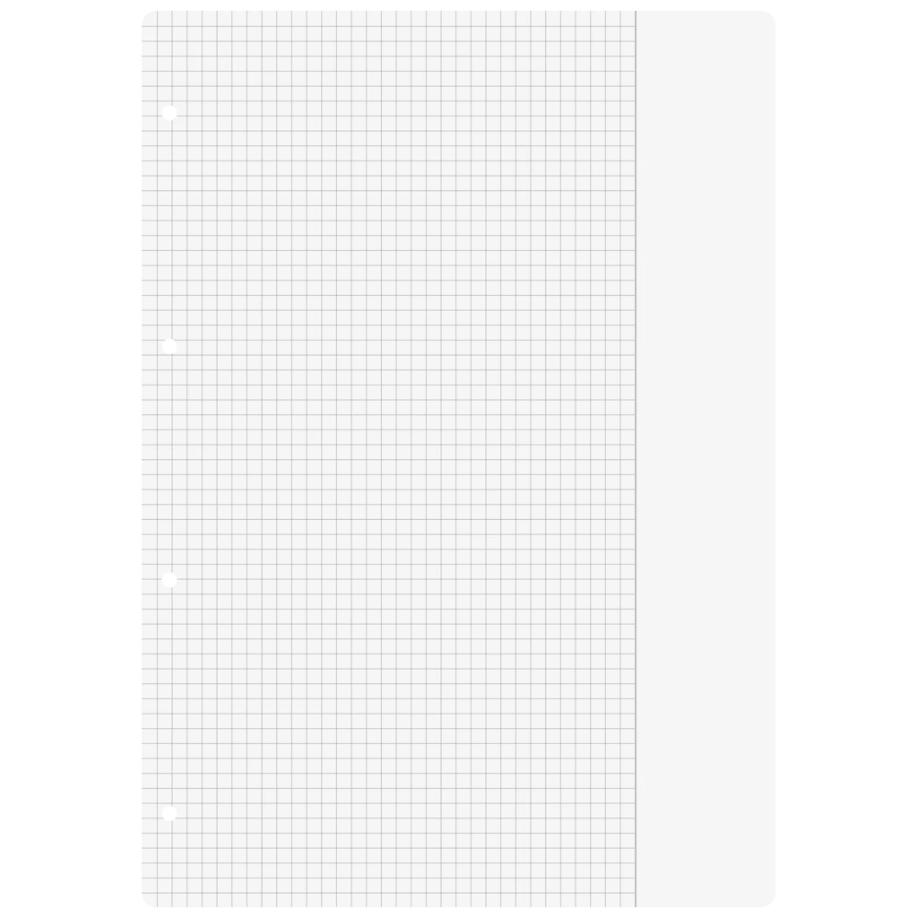 Inlagor till ringpärmar | A4, 5 mm rutat med kant, vit, 100 blad