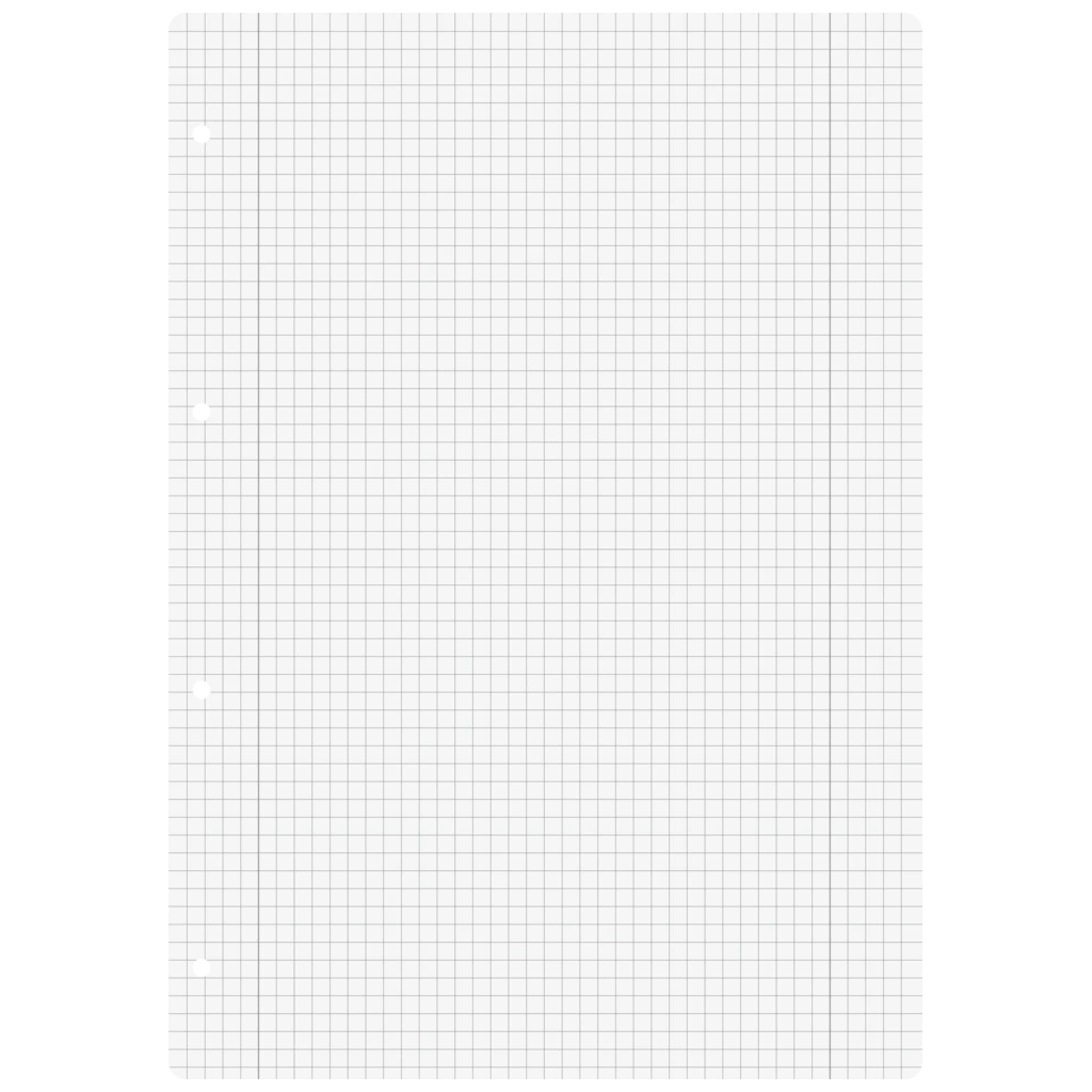 Inlagor till ringpärmar | A4, 5 mm rutat med kantlinje på insidan och utsidan, vit, 100 blad