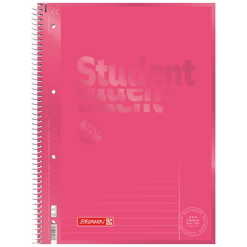 Wirebound Refill Pad Premium Student Colour Code | A4, ruling 25, 80 sheet(s) / 160 pages, tulip